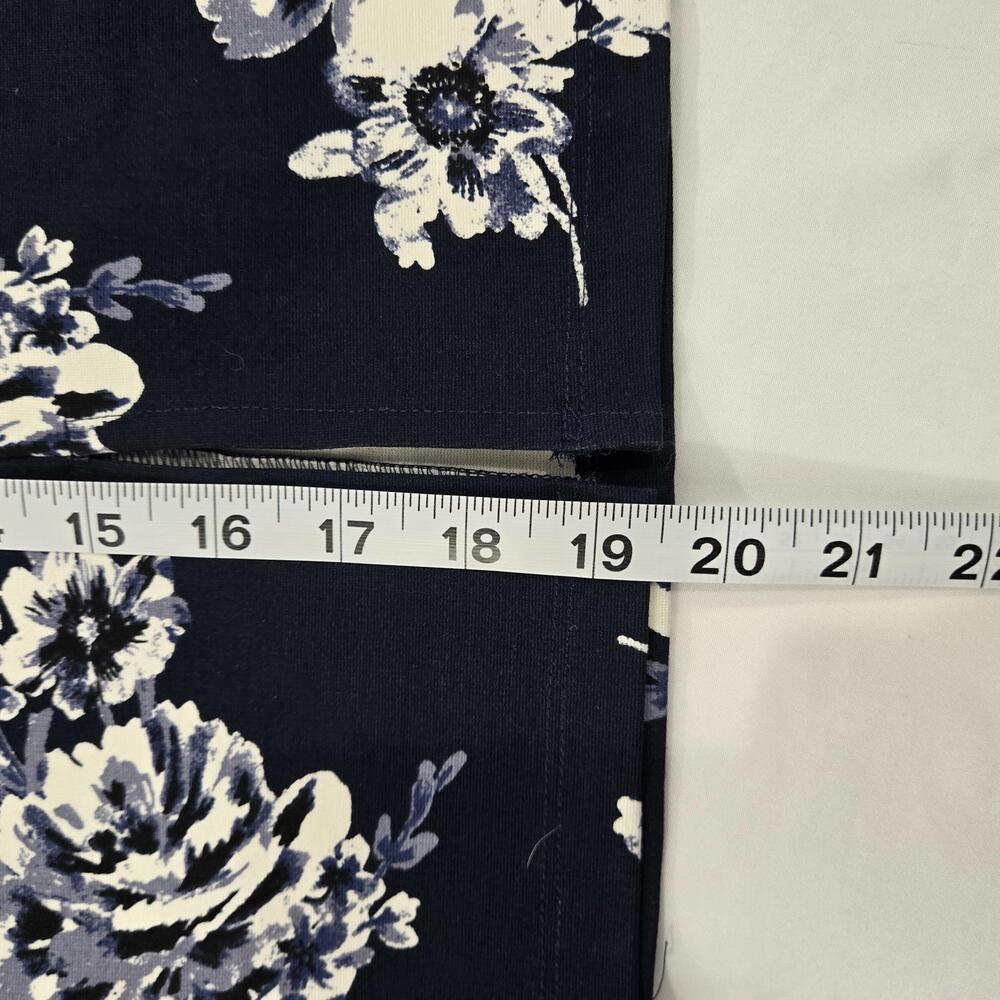 Simply Styled Navy Floral Print Body Con Pencil Skirt Career Size Med Petite - Picture 6 of 8